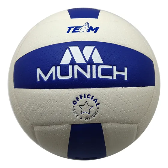 Pelota De Voley Munich Team Con Costura Laminated! Color Blanco-azul