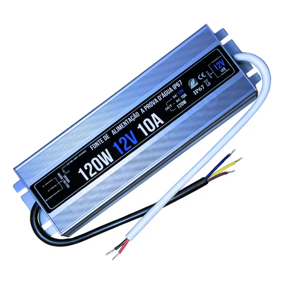 Fonte Blindada 12v 10a A Prova D Água Ip67 Bivolt P/ Led