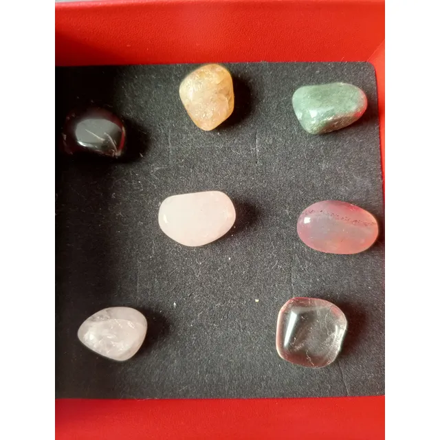 7 Chakras Kit De Bolsillo Cuarzos Rolados