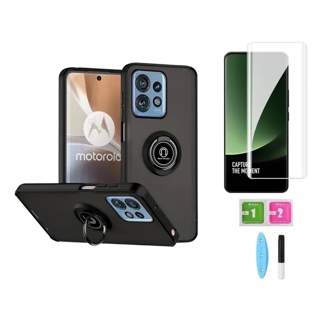 Case Funda Hardness Ring Para Motorola Edge 40 Pro + Mica Uv