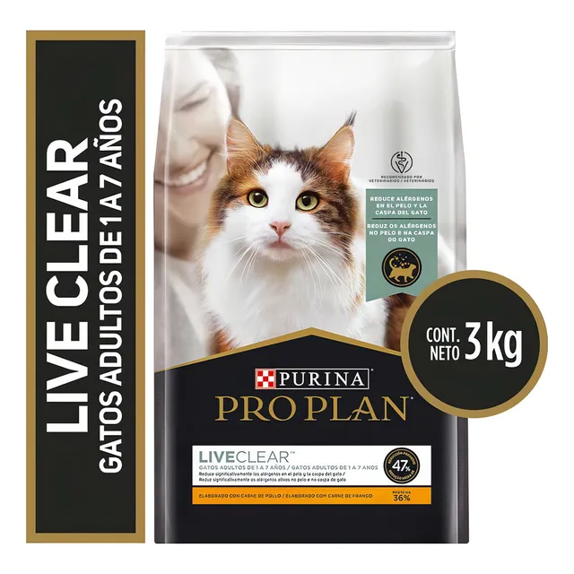 Alimento Para Gatos Purina Pro Plan Adulto Live Clear