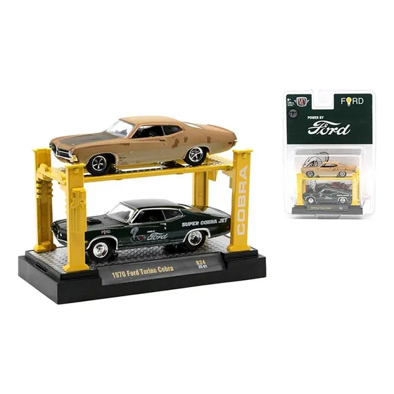 Set Miniatura Ford Torino Cobra Auto Lift 1:64 M2 Machines