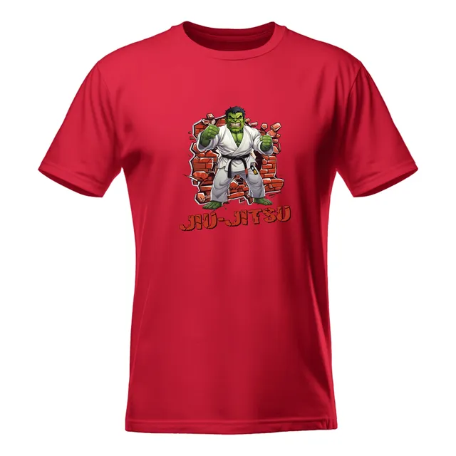 Camiseta Jiu-jitsu Hulk Infantil 100% Algodão Red