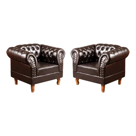 Conjunto De Poltronas Dom Pedro Sofás Chesterfield Decoração