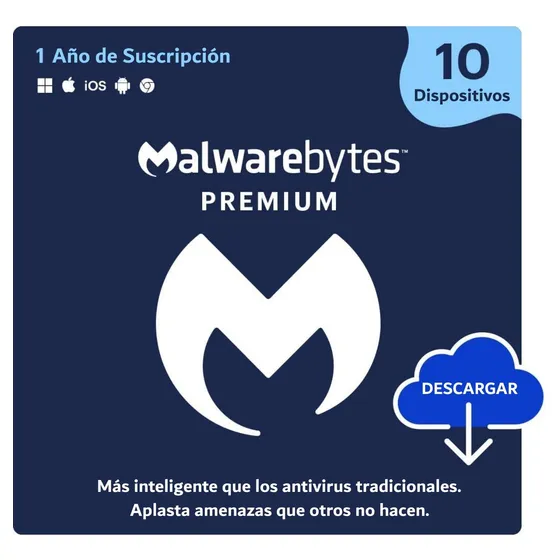 Malwarebytes Premium | 10 Dispositivos | 1 Año