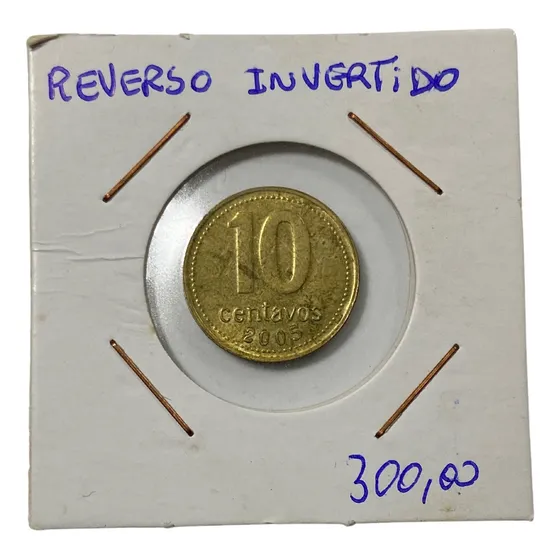 10 Centavos Argentina 2005 Reverso Invertido