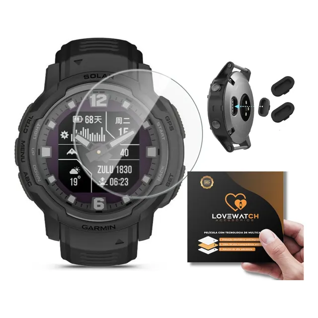 Película De Vidro Para Garmin Instinct + 2 Tampa Usb