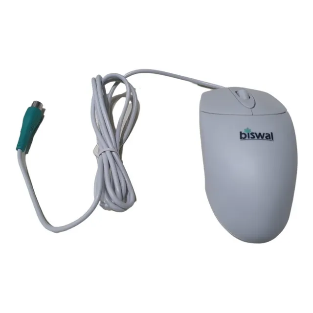 Mouse Ps2 3 Botones Biswal Pc (de Bolita) Color Blanco