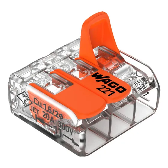 Wago Conector De Empalme Eléctrico De Palanca 3 Polos 30 Pz
