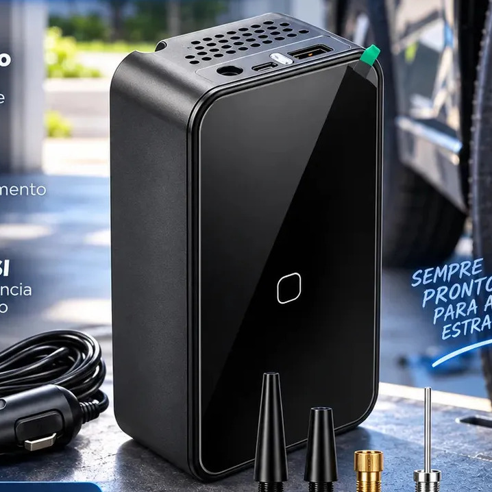 Compressor Bomba De Ar Elétrica Portátil Pneu Carro 4000mah USB-C