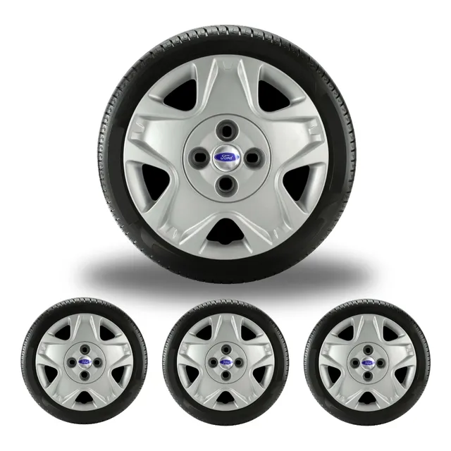 Jogo 4 Calota Para Ford Fiesta Ka 2011 2012 2013 2014 Aro 14