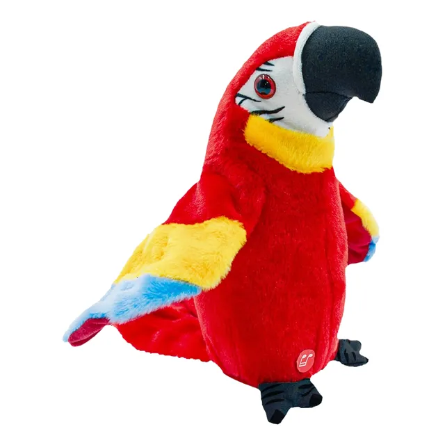 Robot Loro Repite Habla Baila Alas Peluche Pájaro Guacamaya