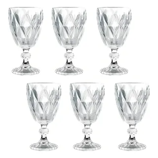 Jogo De 6 Taças De Vidro 330ml Diamante Class Home Cor Transparente Jogo De 6 Taças De Vidro 330ml Diamante Class Home Cor Transparente