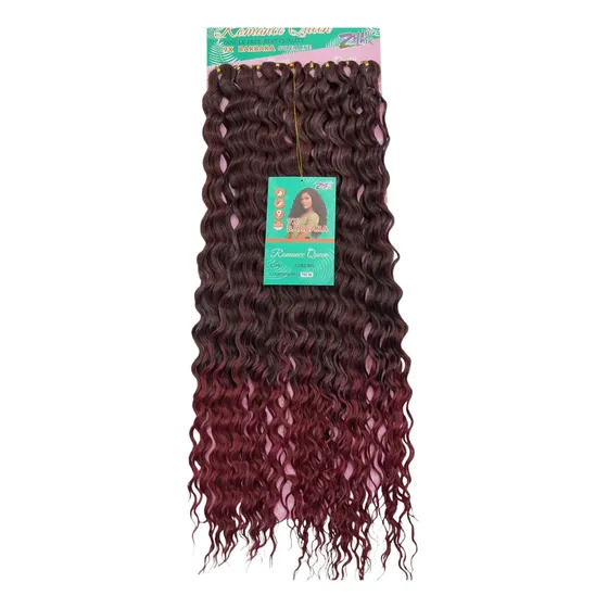 Cabelo Bio Vegetal Crochet Cacheado Barbara Romance Queen Cor Castanho Com Marsala