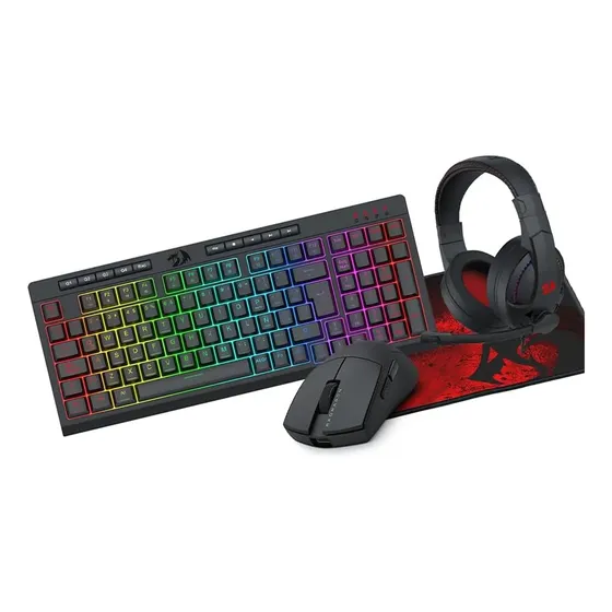 Kit Teclado\u002F Mouse\u002F Diadema\u002F Mousepad Redragon S147 Negro | Cuotas sin interés