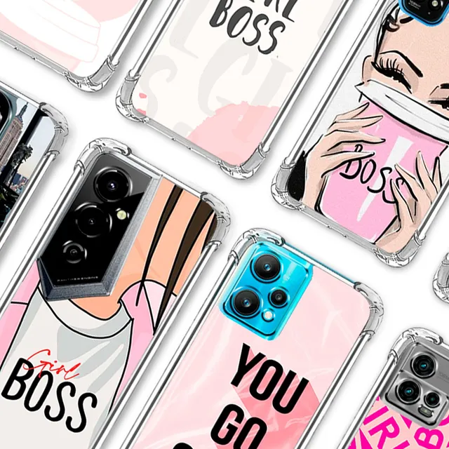 Estuche Forro Antigolpe Girl Boss Tecno Camon Pop Pova Spark