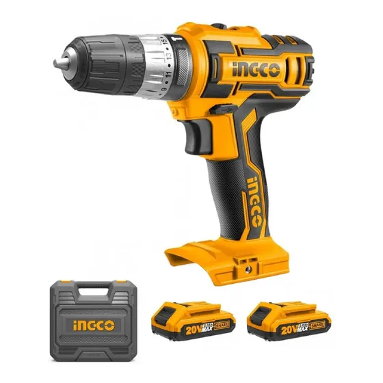 Taladro Atornillador  Con Per Ingco 20v 2 Baterías Cargador
