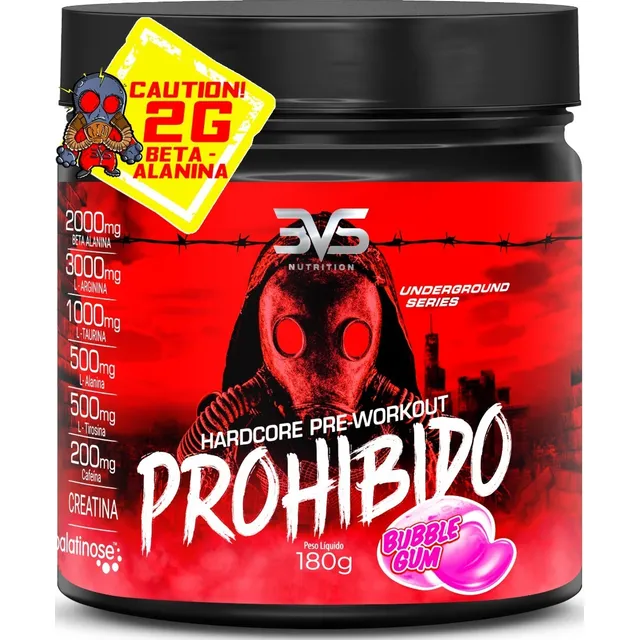 Pré Treino Prohibido 2g Beta Alanina Dose O Mais Forte 180g