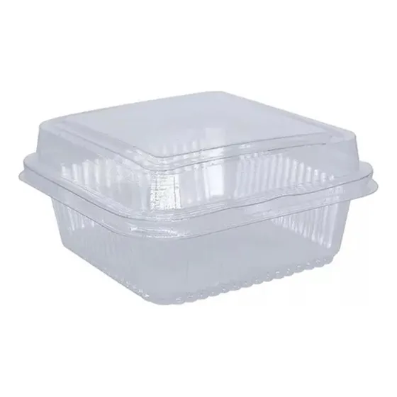300un Embalagem Bolo Pote 200ml Quadrada Descartável Jf650 Cor Transparente JF Pack