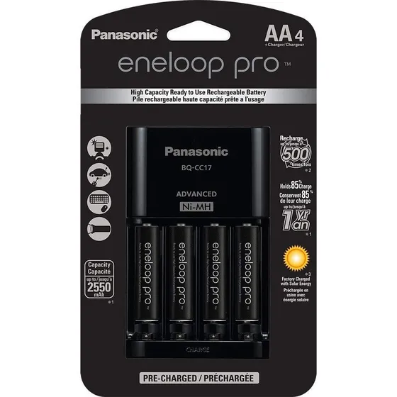 Carregador Pilha Recarregavel Eneloop Pro Kit C/ 4 Aa