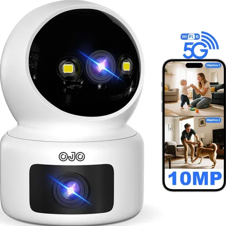 Ojo® 5g 10mp Cámara De Seguridad Wifi 2 Lente 2 Pantalla