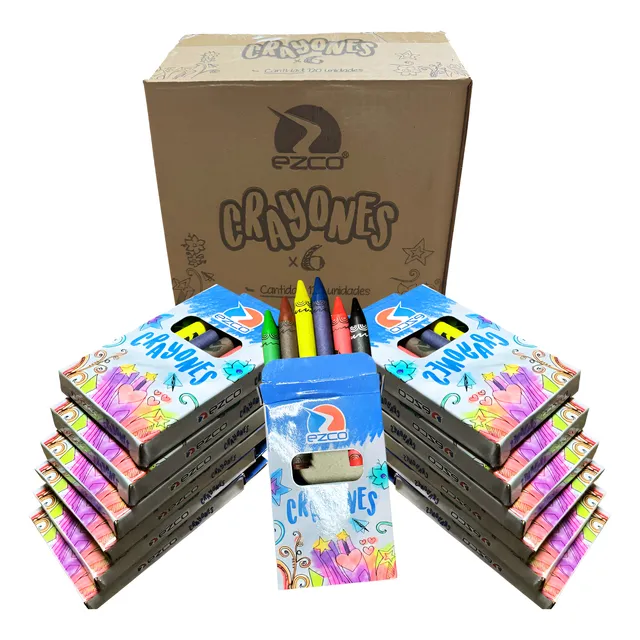 Crayones Cera Ezco X 6 Unidades Pack X 12 Cajitas Mayorista