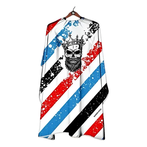 Capa De Corte Peluquería Con Diseño Barberia Barbero Color Blanco Modelo 3