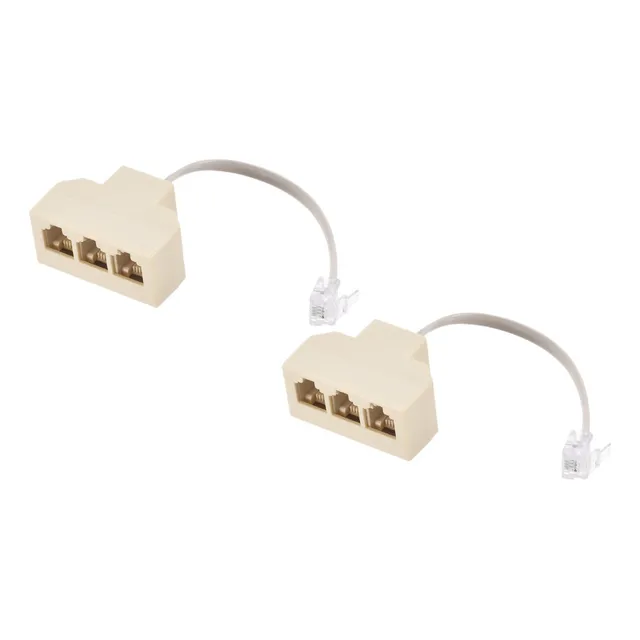 Conector Telefónico Rj11 6p4c Macho A 3 Hembra 2pzs
