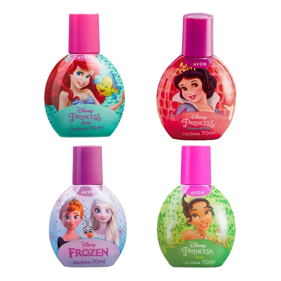 Colônia Princesinha Infantil Para Meninas Avon 70ml Kit 4 Unidades
