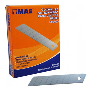 Repuesto Navaja Para Cutter Grande 18mm Acero 100 Pzs Repuesto Navaja Para Cutter Grande 18mm Acero 100 Pzs