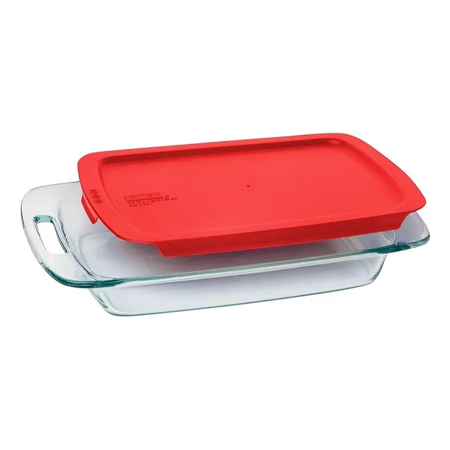 Fuente Con Tapa Rectangular Pyrex  Easygrab 2.8lt