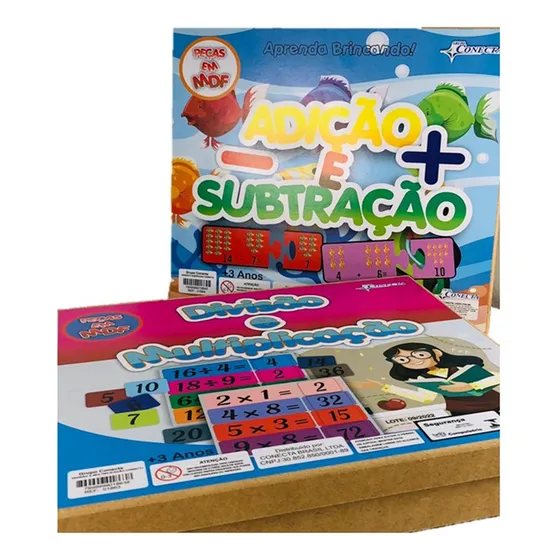 Jogo Pedagógico De Operações Matemáticas Em Mdf