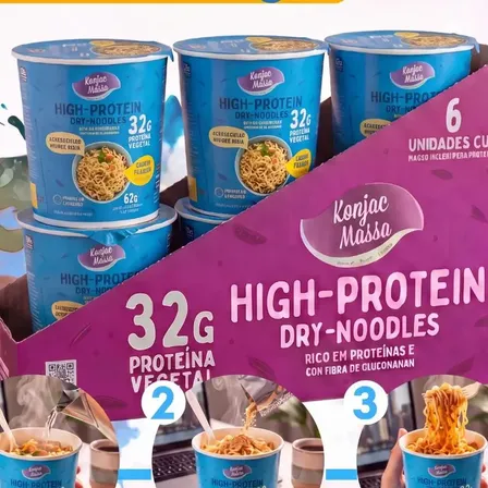 Kit 6 Cups Macarrão Instatâneo Super Proteico Sabor Frango