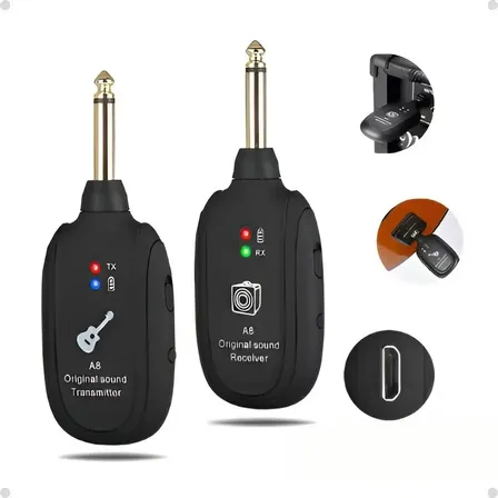 Transmissor Receptor Violão E Guitarra Sem Fio P10 Led Verde