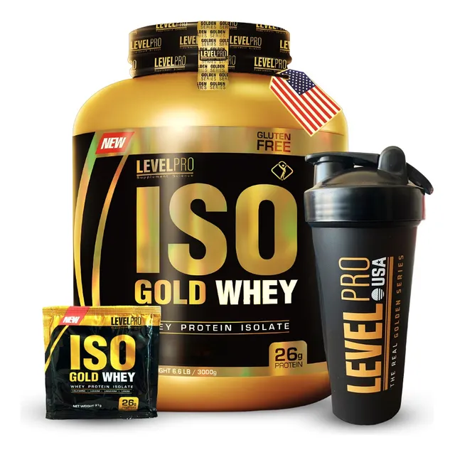 Iso Whey Gold 3 Kg Level Pro, Proteína 100% Aislada