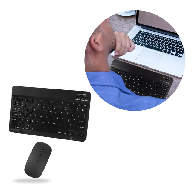 Combo Teclado Y Mouse Inalámbrico Bluetooth Para Tablet