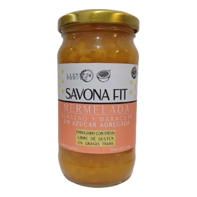 Mermelada Durazno Y Maracuyá C/ Stevia X 400 Gr- Savona Fit