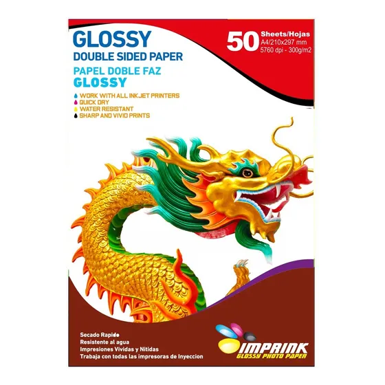 Papel Doble Faz Glossy Brillante A4 De 300gr/100 Hojas