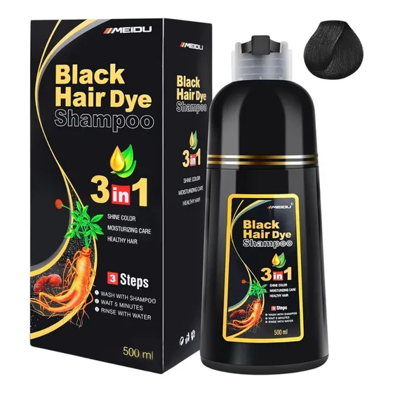 Meidu Shampoo Tinte Para Cabello 100% Natural Cubre Canas