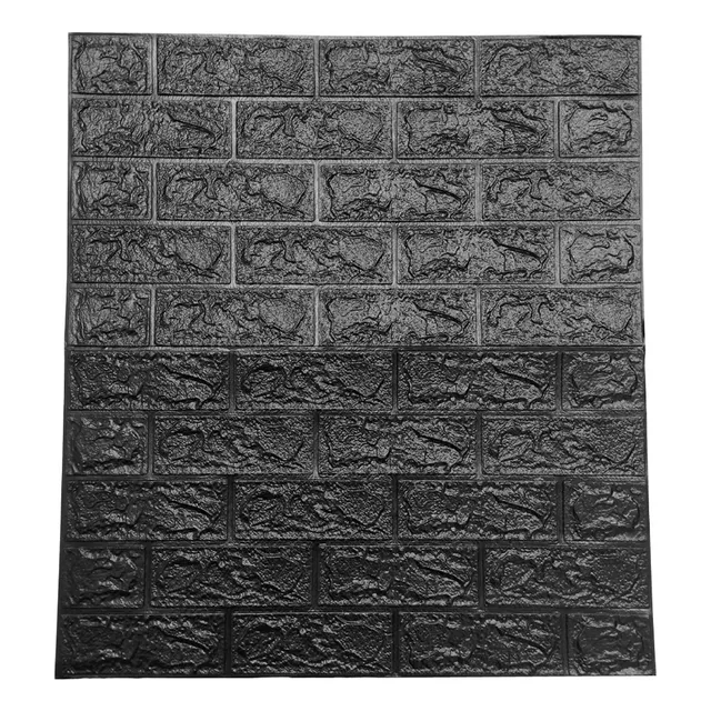 Pared 3d Autoadhesivo Panel Tipo Ladrillo Ccol Negro