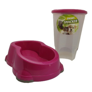 Dispensador Automático Perro Croquetas 3 Lts Moderna Rosa Dispensador Automático Perro Croquetas 3 Lts Moderna Rosa