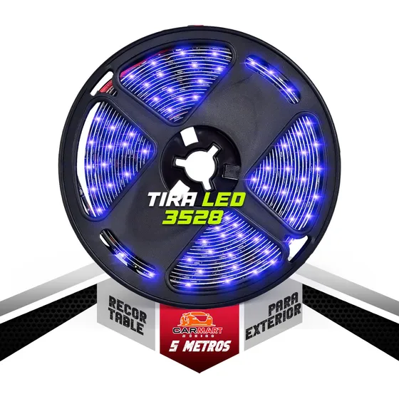 1 Rollo 5m Tira Led 3528  Recortable Exterior Fondo Negro