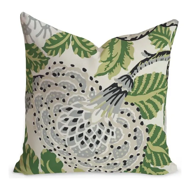 Funda Cojin Verde Blanco Paramount Para Decoracion Casa Cara