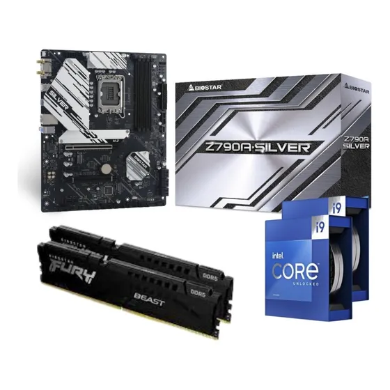 Kit Intel I9 13900k Biostar Z790-a Silver Wifi 128gb 5200mhz