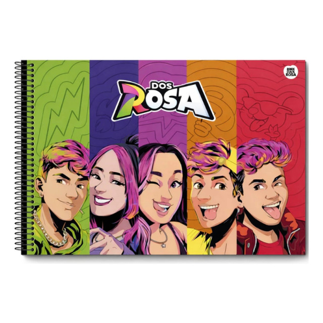 Caderno De Desenho Dos Rosa Emilly Vick 60 Folhas C/adesivo