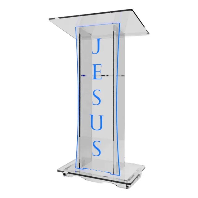 Púlpito Bonito Resistente Com Led Gravação Igreja E Empresas