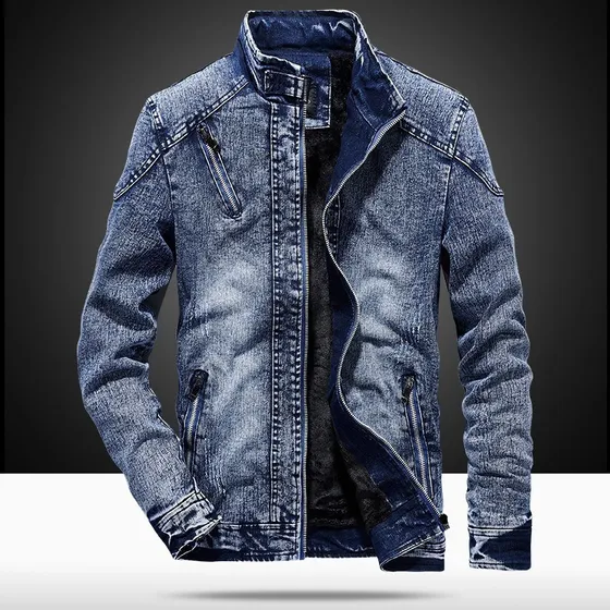 2025 Chamarra Vintage For Hombre Abrigo Vaquero Informal Sól