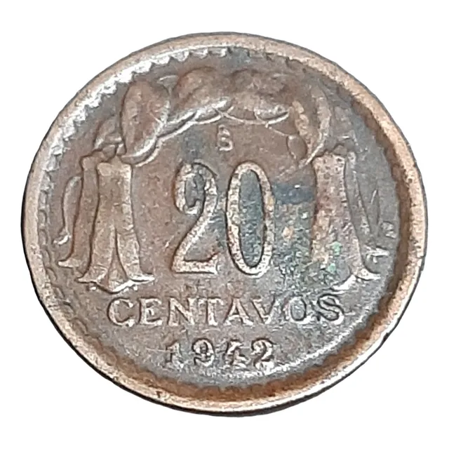 Moneda Chilena 20 Centavos Distintos Años Desde 1942 A 1952