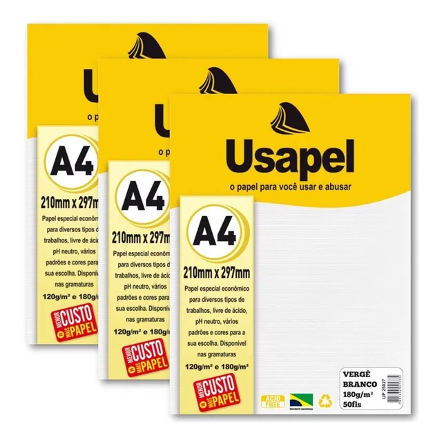 Kit 150fls Papel Vergê Branco P/ Certificado Convite A4 180g