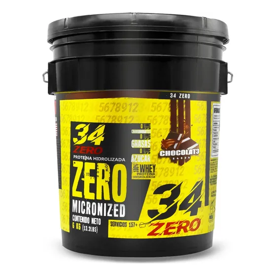 Proteína Whey Isolate 34 Zero 6kg 157 Servs Sabores Sabor Chocolate